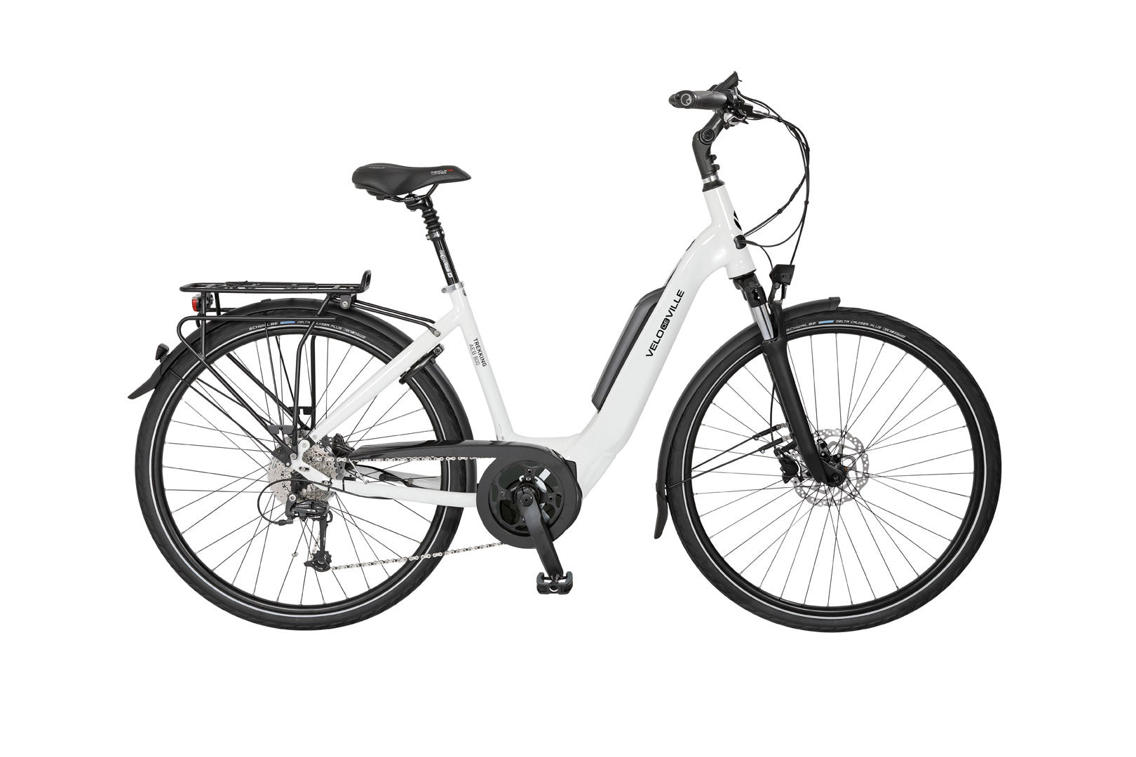 AEB 800 Pure White Glanz B. Perform, Deore 9.500Wh Größe M