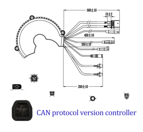 Controller für BBS-Motor kompatibel mit Bafang BBS01B BBS02B BBSHD CAN-Version mit Anschlusskabeln und robustem Gehäuse