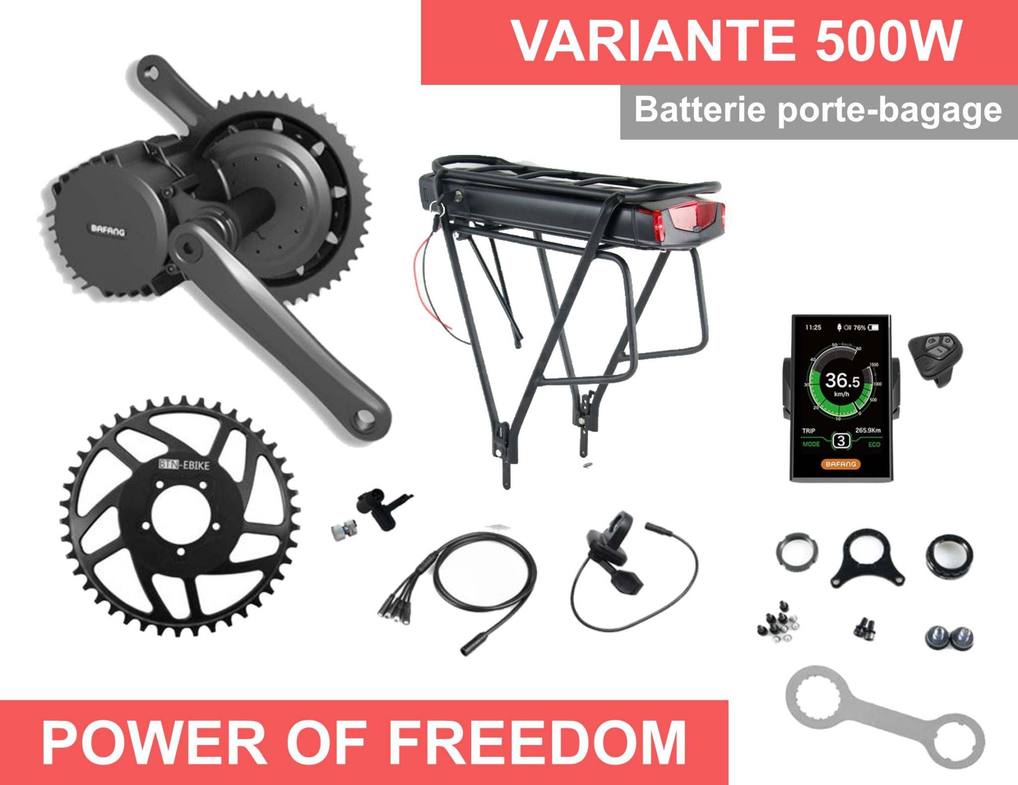 500W - Kompletter Elektrosatz Bafang