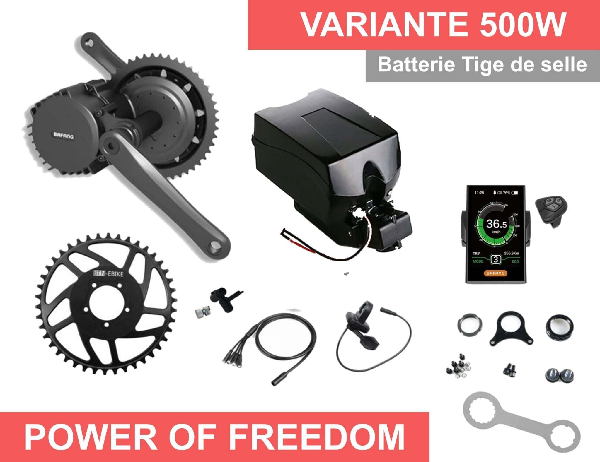 500W - Kompletter Elektrosatz Bafang